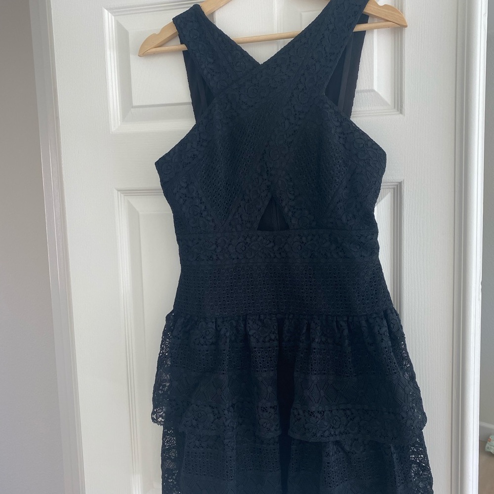 Never Worn black BCBG cross cross cocktail dress